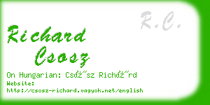 richard csosz business card